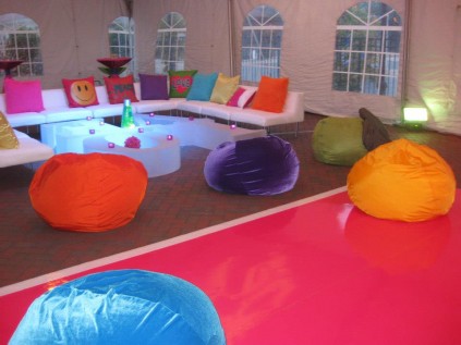 Partie Girl Lounge with bean bags