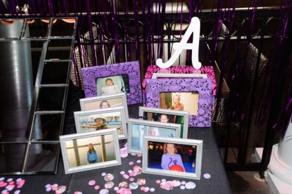 Hally - Sign-in table with pics of Amanda & gift box