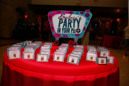 Party in your pjs place cards
