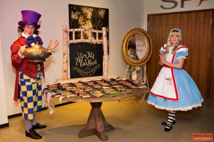 Janice Haas Events Alice in Wonderland place card table characters