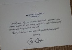 Mitzvah president Obama note