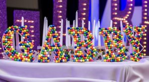 Bat Mitzvah candle lighting, Candy candle lighting, Gumball candle lighting